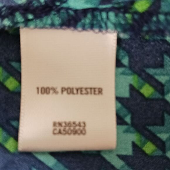 Van Heusen Silky Tank Top Split Neck Flowy Teal Blue - Picture 8 of 9